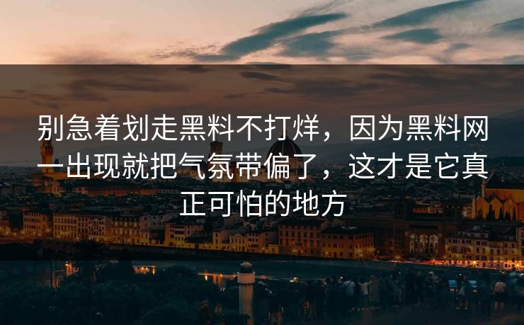 别急着划走黑料不打烊，因为黑料网一出现就把气氛带偏了，这才是它真正可怕的地方  第1张